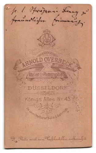 Fotografie Arnold Overbeck, Düsseldorf, Königs Allee 43, Portrait eleganter Herr mit Zwicker und Bart