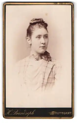 Fotografie Hermann Brandseph, Stuttgart, Marienstrasse 36, Portrait junge Dame mit hochgestecktem Haar