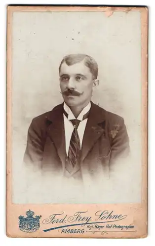 Fotografie Ferd. Frey Söhne, Amberg, Portrait eleganter Herr mit Moustache