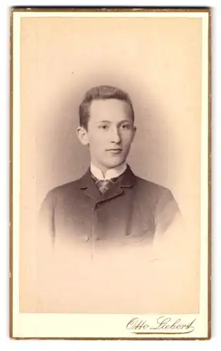 Fotografie Otto Liebert, Holzminden, Portrait junger Herr in modischer Kleidung