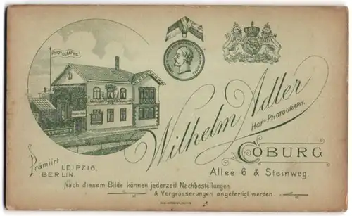 Fotografie Wilhelm Adler, Coburg, Allee 6, Ansicht Coburg, Gebäude des Ateliers von aussen