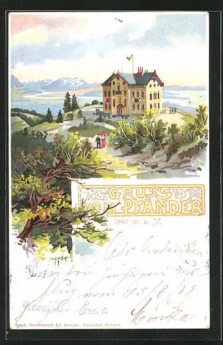 Lithographie Pfänder, Hotel zum Pfänder