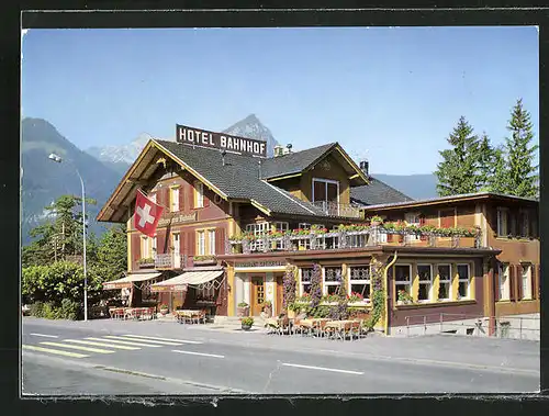 AK Giswil, Reithotel Bahnhof an der Brünigroute