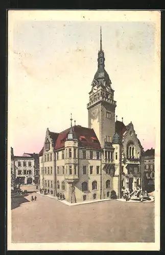 AK Mähr.-Schönberg, Rathaus am Marktplatz