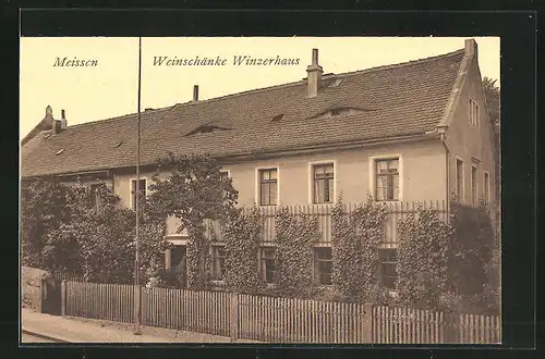 AK Meissen, Gasthof und Weinschänke Winzerhaus in der Vorbrücker Strasse 17