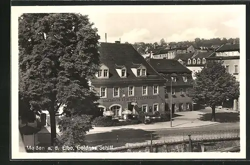 AK Meissen /Elbe, Gasthaus zum goldenen Schiff