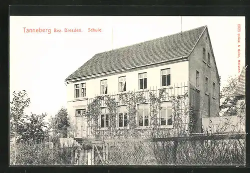 AK Tanneberg b. Dresden, Schule mit Gartenpartie