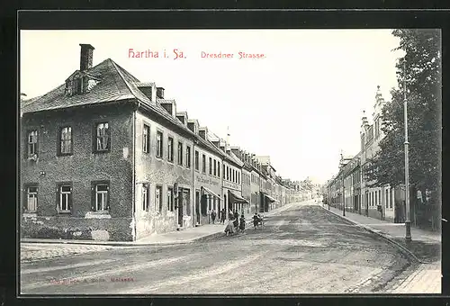 AK Hartha i. Sa., Partie an der Dresdner Strasse