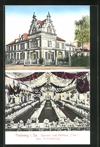 AK Freiberg i. Sa., Konzert- und Ballhaus Tivoli, Innenansicht