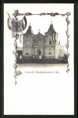 AK Grossröhrsdorf i. Sa, Turnhalle und Wappen