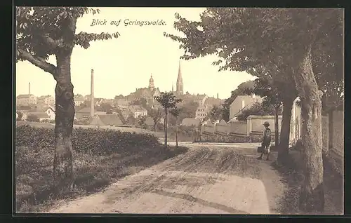AK Geringswalde, Blick auf Geringswalde mit Kirchtürmen
