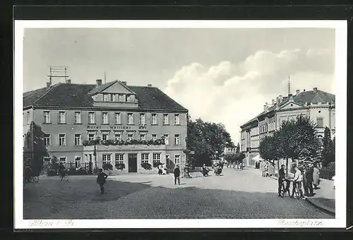 AK Löbau i. Sa., Hotel Wettiner Hof am Reichsplatz