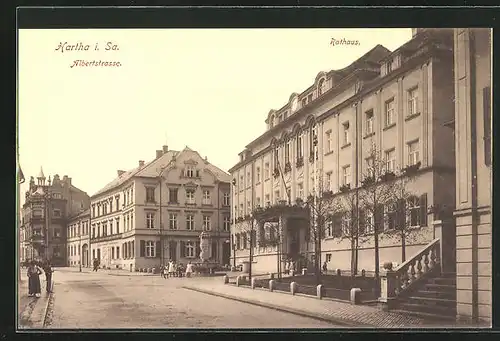 AK Hartha i. Sa., Rathaus in der Albertstrasse