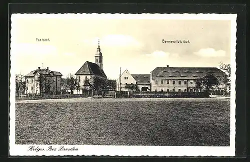 AK Krögis /Bez. Dresden, Totale des Bennewitz`s Gut