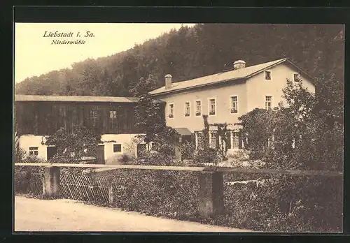 AK Liebstadt i. Sa., Niedermühle am Unterlauf der Seidewitz