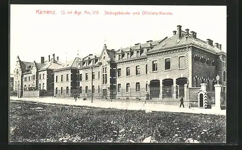 AK Kamenz, Kaserne des 13. Inf.-Rgt. Nr. 178, Stabsgebäude und Offiziers-Kasino
