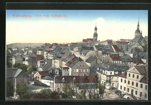 AK Waldenburg, Blick vom Schlossturm auf den Ort