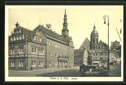 AK Pirna a. d. Elbe, Markt