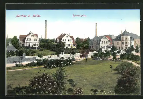 AK Nerchau a. Mulde, Parkanlagen am Schmuckplatz