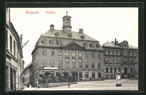 AK Burgstädt i. Sa., Gasthaus Ratskeller im Rathaus