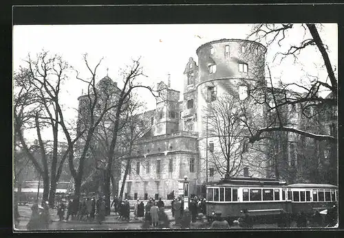 AK Stuttgart, Brand des alten Schlosses 1931