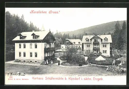 AK Kipsdorf i. Erzg., Kurhaus und Hotel Schäfermühle