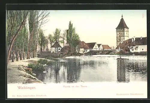 AK Waiblingen, Partie an der Rems