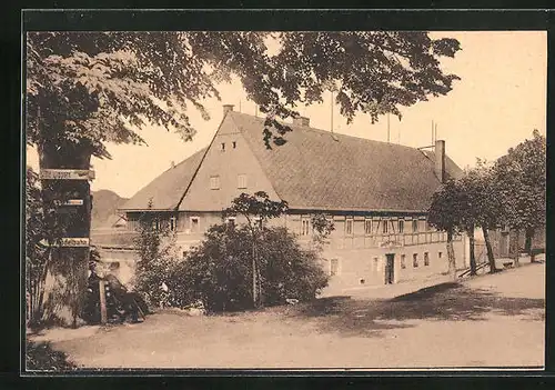 AK Bärenfels i. Erzgeb., Strassenpartie am Gasthaus Bärenfels