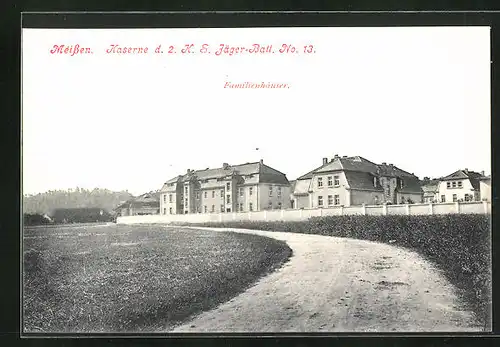 AK Meissen, Landweg mit Familenhäusern
