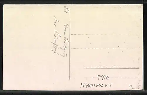 Foto-AK Miraumont, Zerstörter Kirchhof