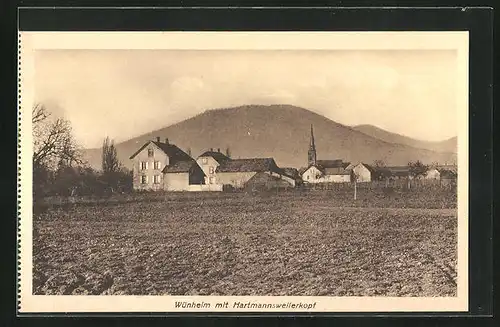 AK Wünheim, Totalansicht mit Hartmannsweilerkopf