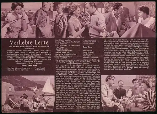 Filmprogramm Programm von Heute Nr. 325, Verliebte Leute, Peter Pasetti, Rudolf Platte, Regie: Franz Antel