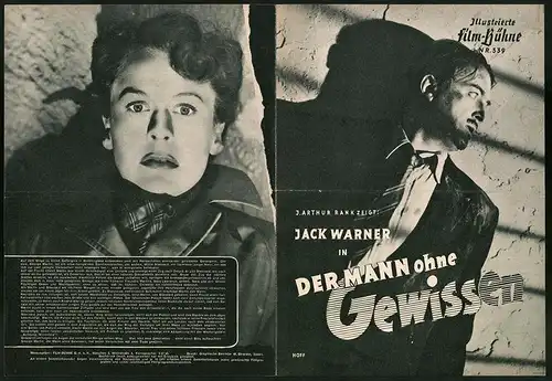Filmprogramm IFB Nr. 339, Der Mann ohne Gewissen, Jack Warner, Jane Hylton, Bill Owen, Regie: Alfred Roome