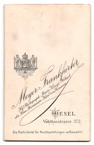 Fotografie Meyer Frankfurter, Wesel, Viehtorstrasse 372, Portrait junger Herr im Anzug mit Fliege