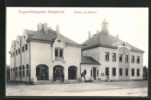 AK Königsbrück, Truppenübungsplatz, Wache und Postamt