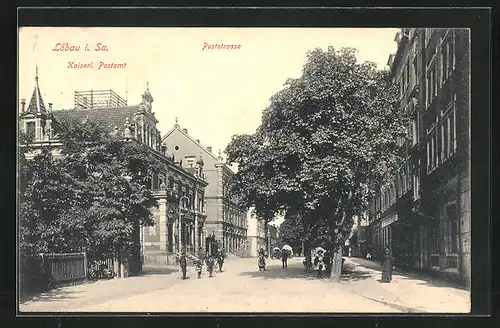 AK Löbau i. Sa., Kaiserliches Postamt in der Poststrasse