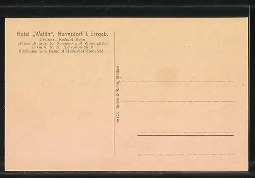 AK Hermsdorf i. Erzgeb., Hotel Wettin