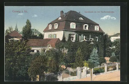 AK Coswig i. Sa., Landhaus an der Sachsenstrasse