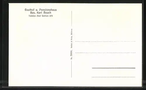 AK Schmannewitz i. Sa., Gasthof Schmannewitz mit Autos