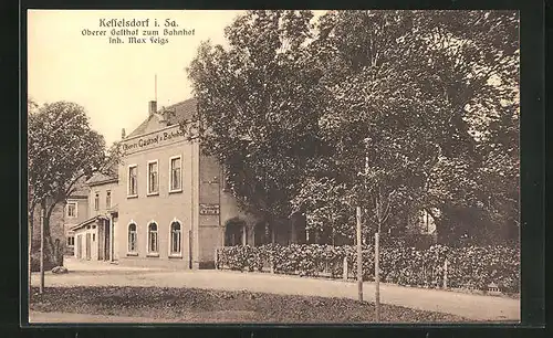 AK Kesselsdorf i. Sa., Oberer Gasthof zum Bahnhof