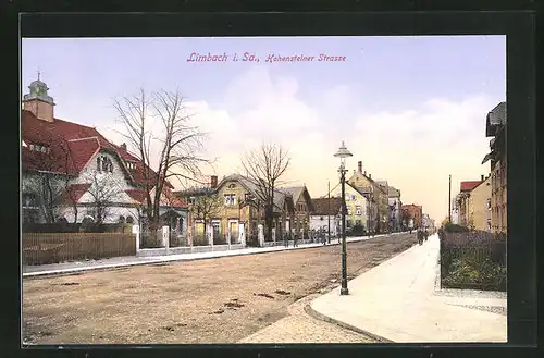 AK Limbach i. Sa., Hohensteiner Strasse mit Passanten