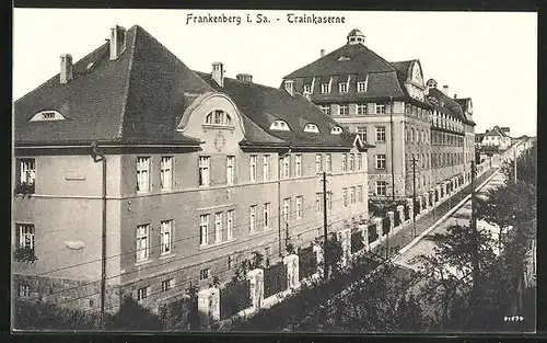 AK Frankenberg i. Sa., Strasse an der Trainkaserne