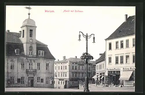 AK Wurzen, Markt mit Rathaus