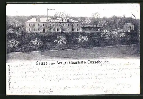 AK Cossebaude, Blick zum Bergrestaurant