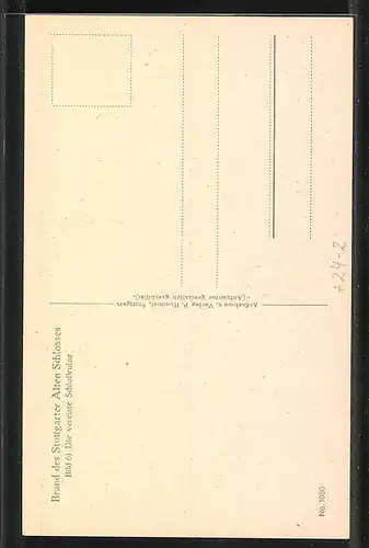 AK Stuttgart, Brand des Alten Schlosses, Die vereiste Schlossruine