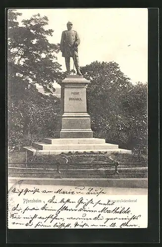 AK Pforzheim, Bismarckdenkmal