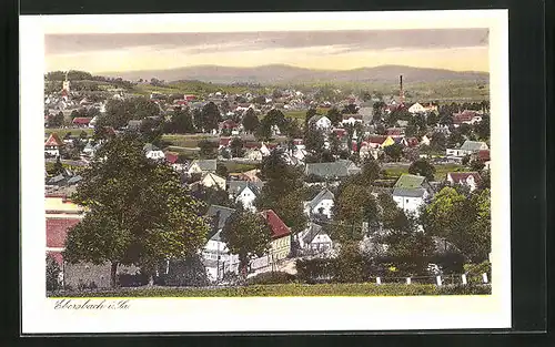 AK Ebersbach i. Sa., Totalansicht mit Fabrikschlot