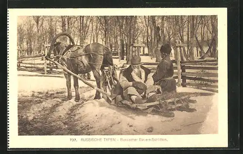 AK Russischer Bauernschlitten