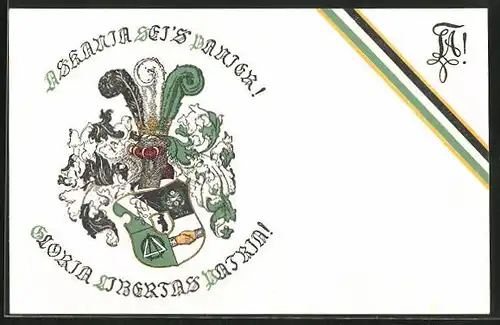 AK Askania Sei`s Panier!, Gloria Libertas Patria!, Studentenwappen