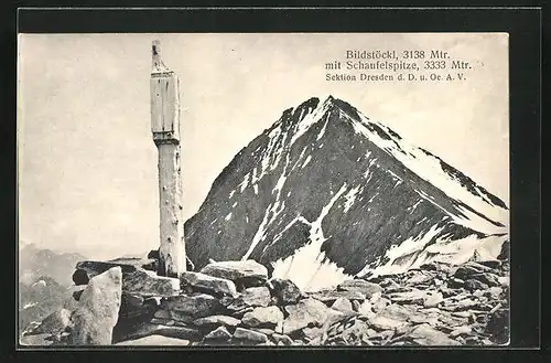 AK Bildstöckl, Flurkreuz mit Schaufelspitze